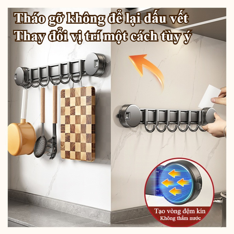 Móc Treo Đa Năng Hút Chân Không - Không Cần Khoan, Thép Không Gỉ, Di Chuyển Linh Hoạt, Tái Sử Dụng