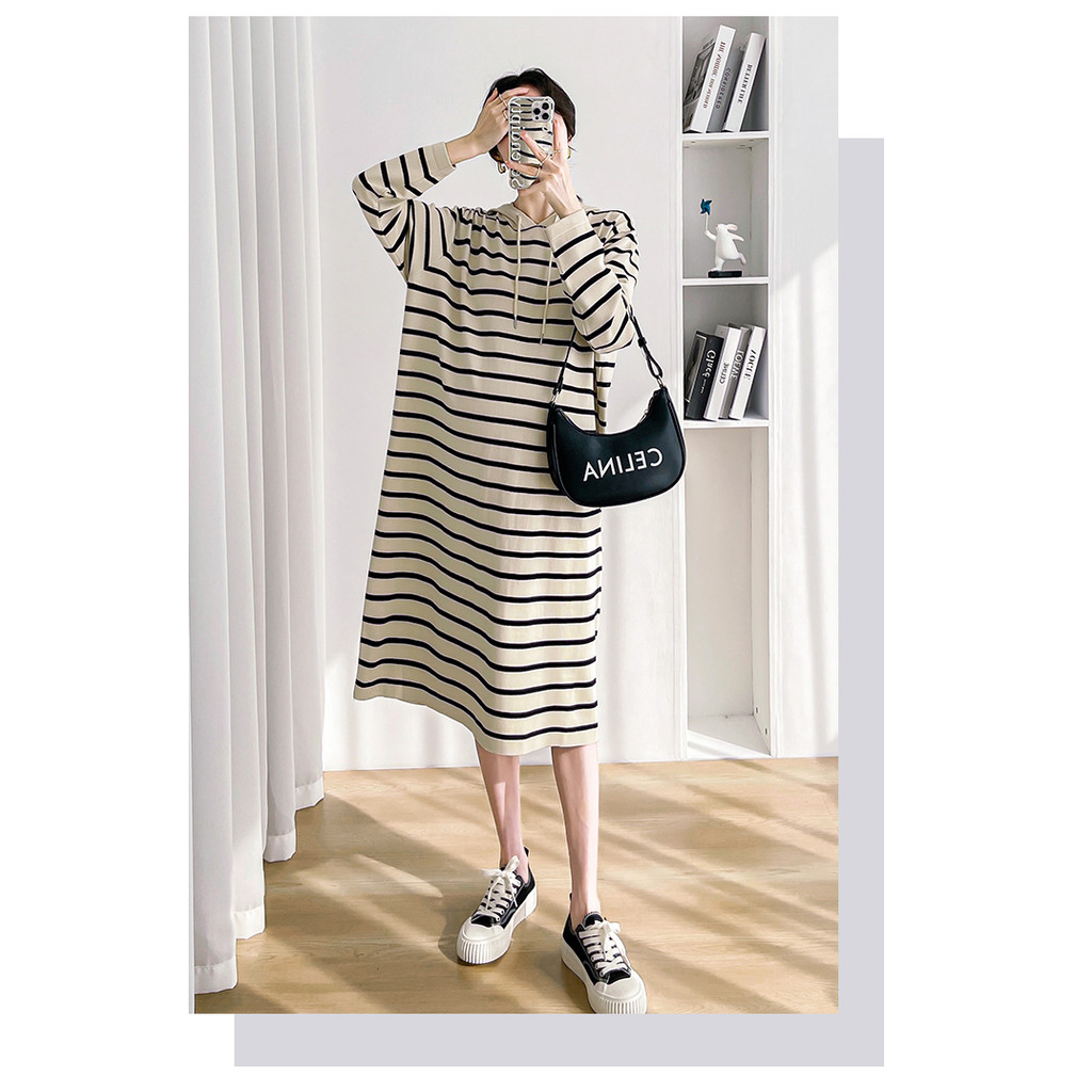 Trang phục bà bầu Thu đông Đầm dệt kim sang trọng thời trang