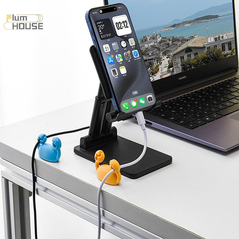 PlumHOUSE Dễ Thương Cua Cáp Tổ Chức Kẹp Cáp Dữ Liệu Đứng Điện Thoại Di Động Cáp Sạc Tổ Chức Fixer Bàn Tự Dính Dây Tidy Giá Đỡ VN