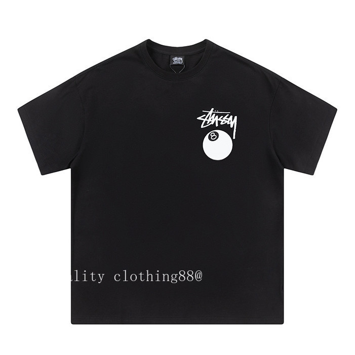 Áo thun ngắn tay phiên bản rộng chất lượng cao Series Classic Black White No. Áo thun ngắn tay cổ tròn in 8 bóng
