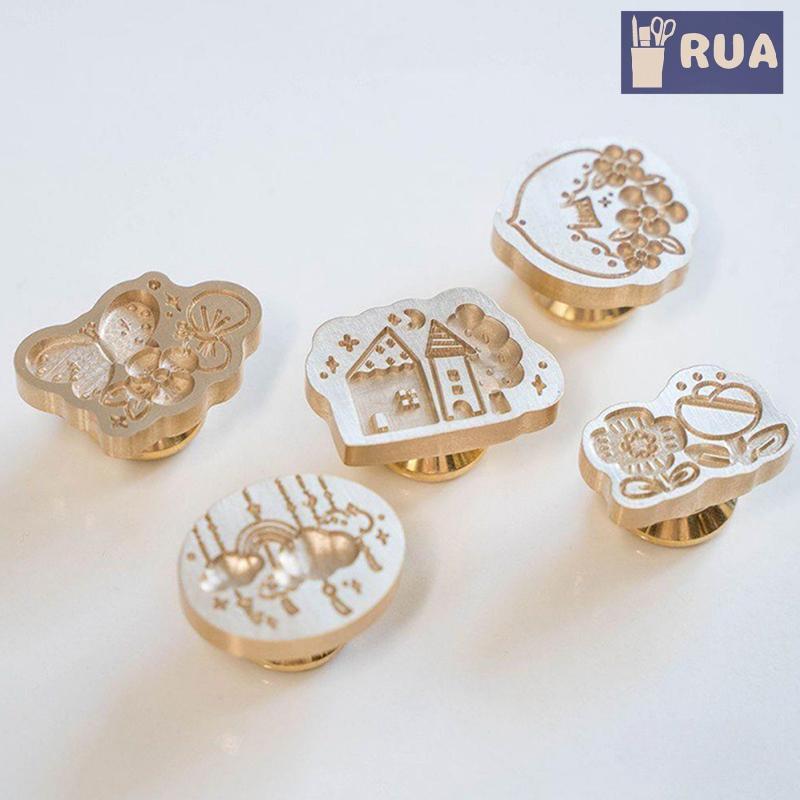 RUA Vintage Hoa In Tem Series Sáp Con Dấu Tem Niêm Phong Sáp DIY Thêu Vỏ Thẻ Phong Bì Lời Mời Trang Trí Mới