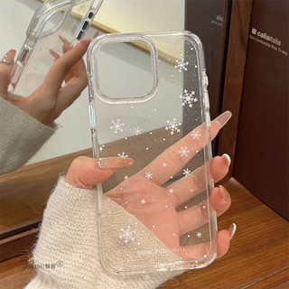 Ốp điện thoại hình bông tuyết lấp lánh trong suốt sang trọng cho iPhone17 Pro Max 16 15 14 13 Pro Max Bảo vệ Camera chống sốc Ốp lưng cứng chống rơi