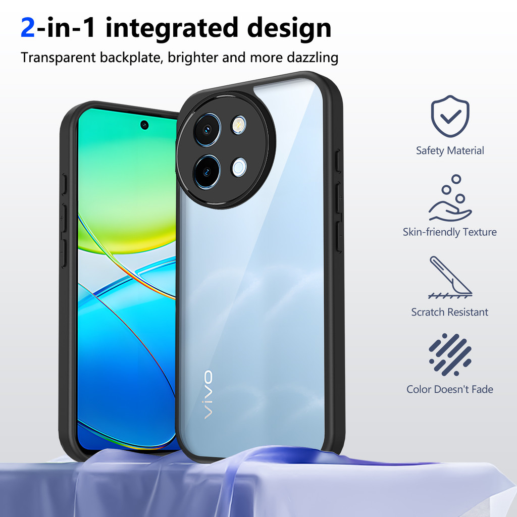Ốp lưng Vivo Y38 5G Vỏ trong suốt mờ thời trang cho Vivo Y38 5G Vỏ điện thoại