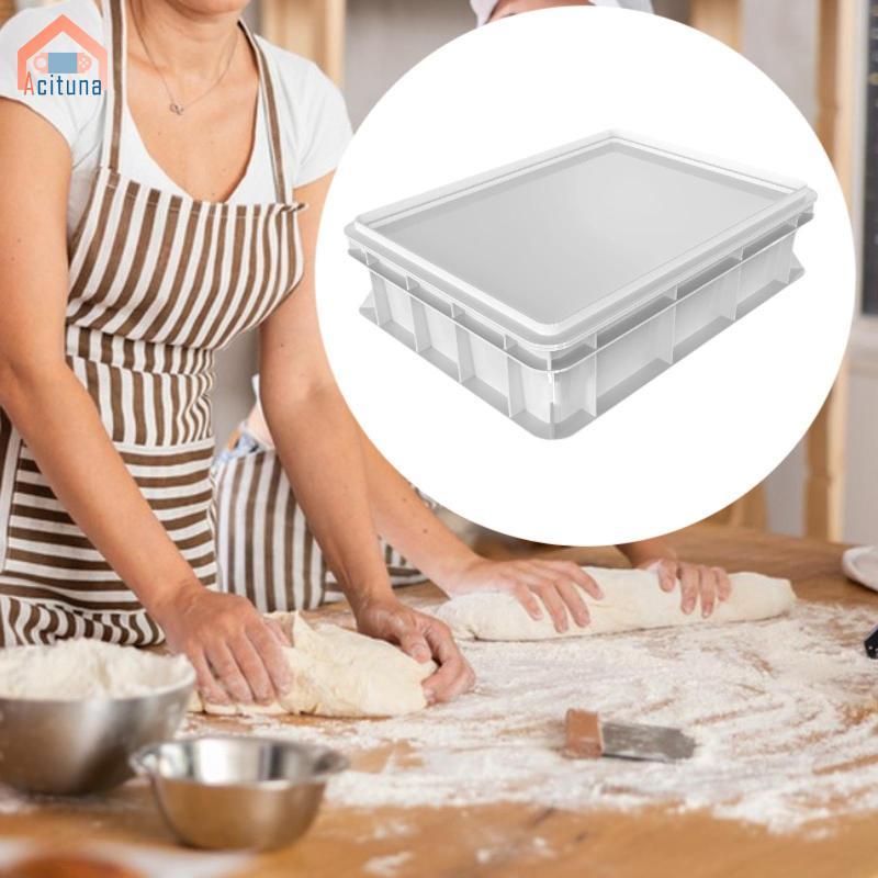 Hộp chống Pizza Khay có thể xếp chồng lên nhau Phụ kiện làm bánh có nắp Dụng cụ làm bánh ngọt Khay đựng bánh mì Chất liệu PP bền Thích hợp cho gia đình Quà tặng nhà bếp Quà tặng