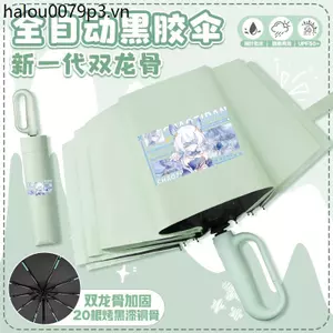 Nhóm hành động siêu nhiên Ô tự động Hai chiều Không nén Kem chống nắng ô cao su màu đen Sun