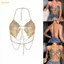 Pealike Nữ Hoa Kim Cương Giả Dây Áo Ngực Không Lưng Dây Xích Trái Tim Camisole Crop