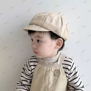 Mũ họa sĩ hình bát giác PYCOU, Mũ Newsboy thoáng khí màu trơn, Mũ lưỡi thông thường cho trẻ em