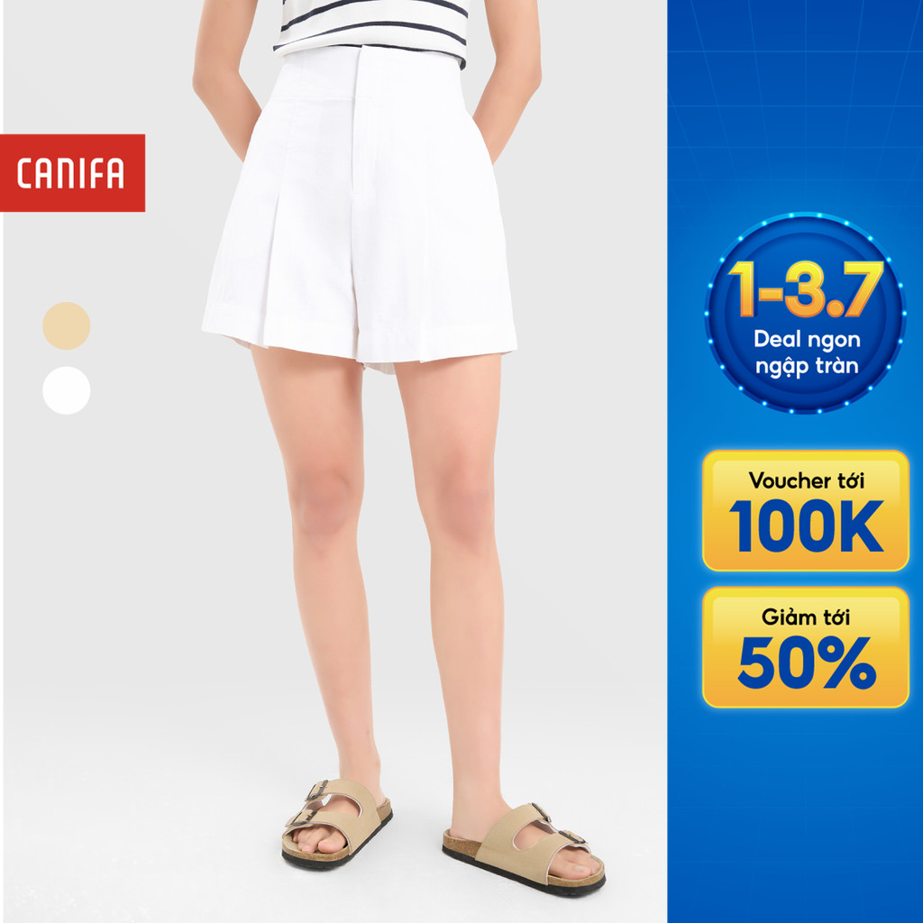 Quần short nữ CANIFA dáng A có chun chất liệu mềm mại 6BS25S013