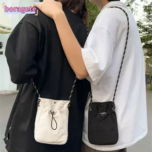 Túi Messenger BORAGETE, Túi Đeo Vai Màu Trơn Vải, Túi Tote Nhẹ Phong Cách Tối Giản Thời Trang Cho Du Lịch Thể Thao