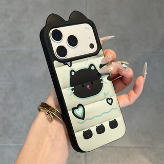 Ốp lưng dày êm áo lông vũ họa tim xanh vàng cute bền đẹp giới trẻ nữ học sinh yêu tính iPhon16/17/15/14/13/12/11/X/XSMax