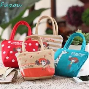 FUJIOU Hoạt Hình Ví Đựng Tiền Xu Thường Ngày Dễ Thương Hươu Cao Cổ Túi Đựng Chìa Khóa Túi Jewerly Đóng Gói Bông Tai Dây Chuyền Túi Son Môi Túi Đựng Mỹ Phẩm