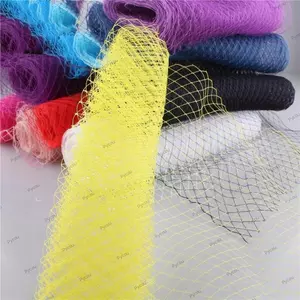 PYCOU Ruy Băng Viền, Mũ Cắt Lưới DIY Fascininator Hat, Phụ Kiện Tóc Lỗ Lớn Chiều Rộng 25cm Lỗ Lớn Mạng Lưới Vải Tulle Đầm Vải