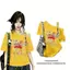 Phim hoạt hình mùa hè 2026 Ruy băng in hình Graffiti Váy ngắn tay Thiết kế thích hợp Slim-fit Slimmer Look Casual All match Trendy Top Women