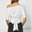 MAPLEPOET-Áo thun ngắn tay dành cho nữ màu trơn Thắt lưng Slim Fit Mùa hè Áo thường ngày