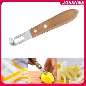 JASMINE 1 Máy gọt vỏ chanh bằng thép không gỉ Dụng cụ gọt vỏ trái cây chống ăn mòn Thân thiện với môi trường Tay cầm gỗ chống rỉ Dụng cụ nhà bếp Paring JASMINE