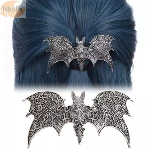 Kẹp Tóc Dơi NKSFX, Hình Dơi Họa Tiết Rỗng Gothic Tóc Barrette, Bạc Hợp Kim Vintage Viking Retro Kẹp Tóc Nữ