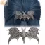 Kẹp Tóc Dơi NKSFX, Hình Dơi Họa Tiết Rỗng Gothic Tóc Barrette, Bạc Hợp Kim Vintage Viking Retro Kẹp Tóc Nữ