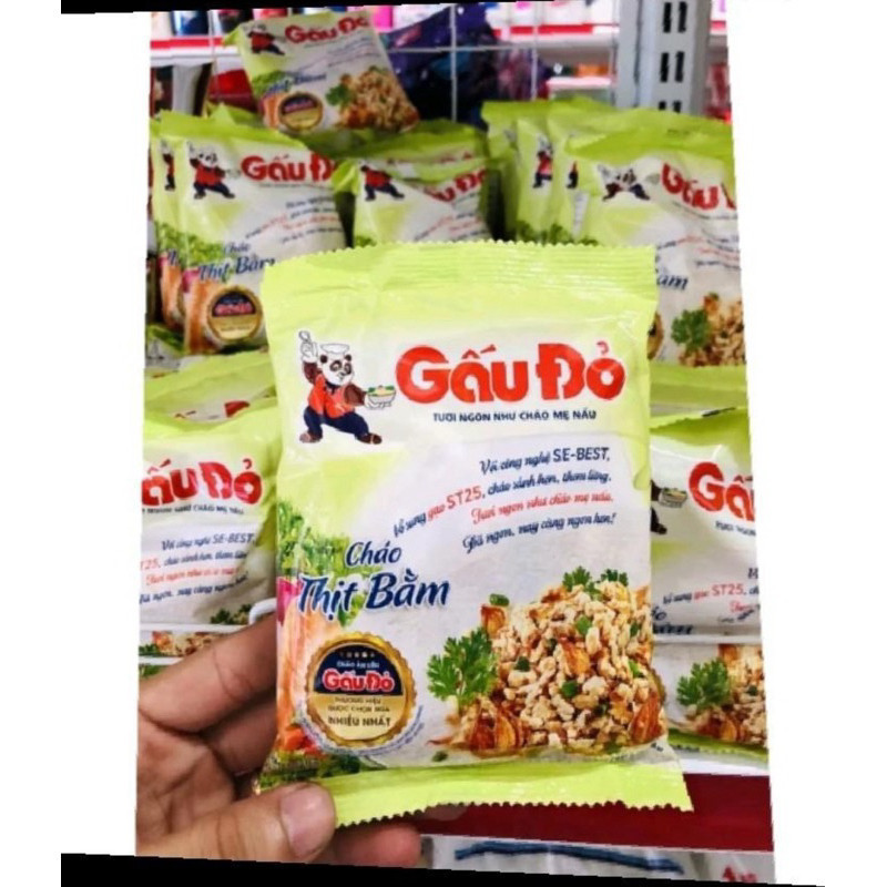 1 thùng cháo gấu đỏ 50 gói vị thịt bằm , cháo gà cháo ăn liền thơm ngon tiện lợi 1 gói 50g giàu dinh dưỡng