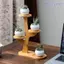 WANYEDI 1 Giá trưng bày mọng nước, Giá đỡ cây hình cây tre, Trang trí máy tính để bàn bền bỉ Giá đỡ chậu hoa nhiều tầng Văn phòng tại nhà