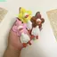 QEARY Túi Charm, Động Vật Hoạt Hình Vịt Hoa Móc Khóa, Thẩm Mỹ Nhẹ Sang Trọng Da PU Dây Xích Điện Thoại Túi Xách Trang Trí