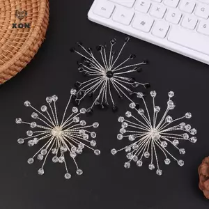 1 Đôi Bông tai bông tuyết đính cườm thủy tinh pha lê thủ công Váy cưới Phóng đại Tai đinh tán Trang sức cô dâu Trang sức thời trang [Mina]