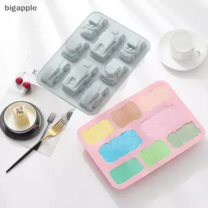 Bigapple 4 / 6 / 8 Sâu Răng Xe Lửa Khuôn Silicon Xe Crayon Làm Đồ Dùng Pudding Bánh Thạch Khuôn Socola Nhà Bếp Dụng Cụ Làm Bánh Ngọt RDG