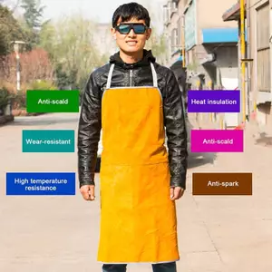 Ziyulinyuk Có Thể Giặt Được Chịu Mài Mòn Cách Nhiệt Da Bò Tạp Dề Hàn Quần Áo Bảo Hộ thợ rèn VN