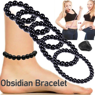 Vòng tay đá Obsidian đen tự nhiên 6 / 8 / 10 / 12 / 14mm - Thúc đẩy tuần hoàn máu Vòng tay giảm lo âu cho nam giới
