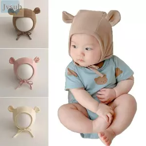 Mũ bảo vệ tai cho bé JVSUB, Mũ sơ sinh tai gấu bông, Mũ quây thời trang thoáng khí cho trẻ sơ sinh mùa xuân thu