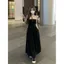 Váy ống xếp ly phong cách Hepburn dành cho nữ Mùa hè Phong cách mới Váy chữ a sang trọng thời trang Váy eo hẹp thon gọn hơn giữa