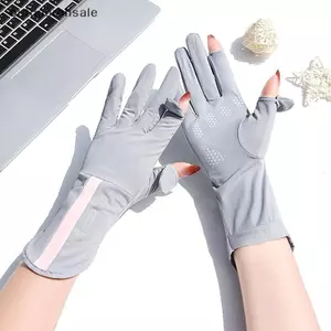 Găng tay lái xe chống tia cực tím Ice Silk Màn hình cảm ứng Chống trượt Mùa hè thoáng khí FSI