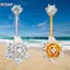 HFSHY Rose Zirconia Bụng Nút Nhẫn Inox Bên Trong Renfortable Rốn Xuyên Trang Sức Cho Du Lịch Mặc VN