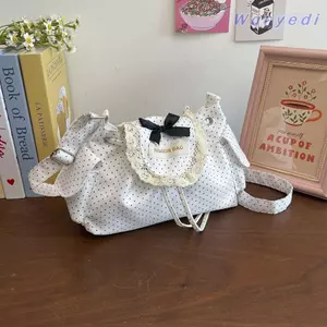 Túi đeo vai nữ WANYEDI, Túi đeo chéo ren chấm bi, Túi đeo chéo có dây đeo có thể điều chỉnh Trang phục hàng ngày