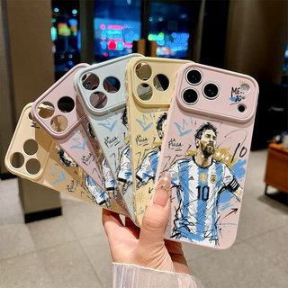 Ốp lưng iPhone 11 12 13 14 15 16 17 Pro Max Cửa sổ trái tim lớn ở bên cạnh 10 Họa tiết Argentina Messi