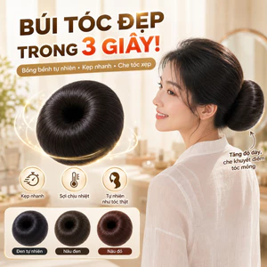 🔥Giá sốc🔥Búi Tóc Giả Tròn Dễ Kẹp|Dây Cột Tóc Giả Xoăn Thẳng Bồng Bềnh|Phụ Kiện Búi Tóc Nhanh Sợi Chịu Nhiệt