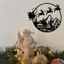 HELLOYOUNG Santa Sleigh Tuần lộc Kim loại Nghệ thuật treo tường Giáng sinh Lễ hội Điêu khắc treo tường Hiện đại Trang trí treo nhà cho phòng ngủ Văn phòng Quà tặng ngày lễ