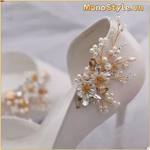 MONOSTYLE 2 Chiếc (1 Đôi) Kim Cương Giả Kẹp Giày Sáng Bóng Phụ Kiện Tiệc Cưới Cô Dâu Khóa Trang Trí