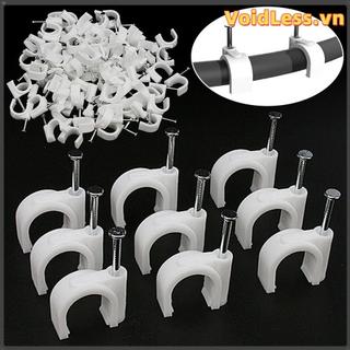 VOIDLESS 100 Kẹp Cáp, Treo Tường Ống PVC Vòng Tròn Kẹp Tường, Cố Định Bền Hình Chữ U Kẹp Dây Quản Lý Nhà