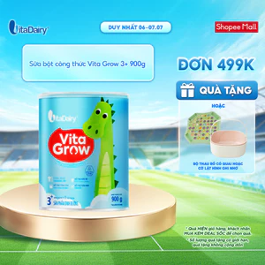Sữa bột VitaGrow cải tiến cho trẻ từ 3 tuổi - Bổ sung năng lượng, giúp phát triển chiều cao - Lon 900g