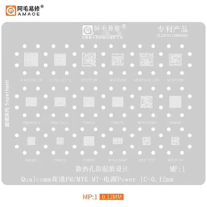 Amaoe BGA Stencil Reballing MP1 CHO MT6358W MT6357V / CRV MT6356W MT6355W PM845 MT6335WP PM660 Chip IC Hàn Tin Pin Sưởi