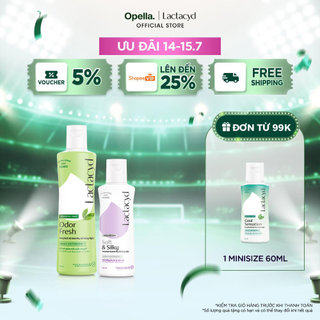 Bộ Dung Dịch Vệ Sinh Phụ Nữ Lactacyd Odor Fresh Ngăn Mùi 24H 250ml + Soft & Silky Dưỡng Ẩm 150ml