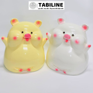 Heo đất ống tiết kiệm tiền lỗ tròn heo bánh bao size to cute xinh LD47 - TABILINE