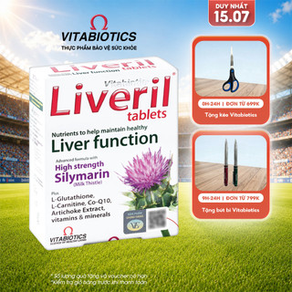 Thực Phẩm Bảo Vệ Sức Khoẻ LIVERIL TABLETS Hỗ Trợ Giải Độc Gan Hộp 30 Viên Vitabiotics