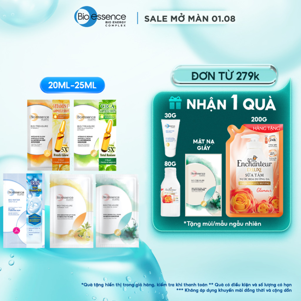 Mặt nạ dưỡng da ẩm mượt Bio-Essence Skin Mask 20ml / 25ml