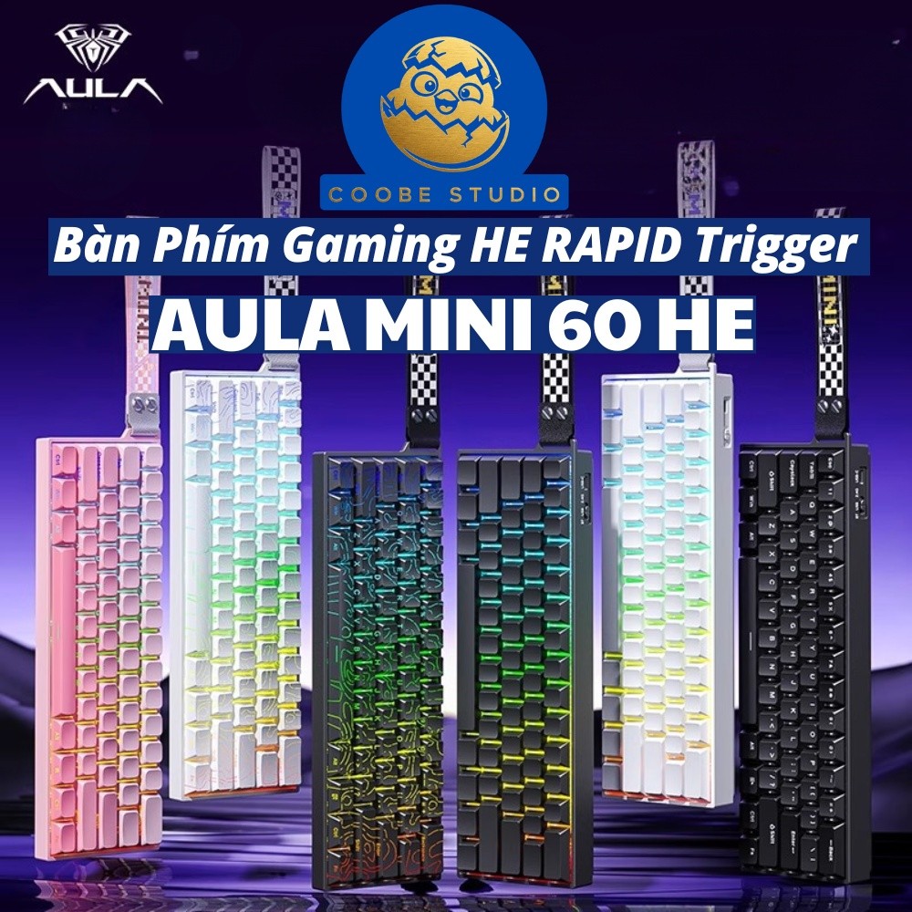 [Ship Nhanh] Bàn Phím Cơ Gaming Không Dây AULA Mini60 | Rapid Trigger | Dongle 8000hz | 128k Scan Rate | 3 Mode | BigBuy360 - bigbuy360.vn
