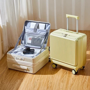 valy mở nắp bên hông 18 inch Nữ 20 Vali du lịch xách tay gọn nhẹ cỡ nhỏ Vali du lịch mật khẩu vali kéo ngăn sâu