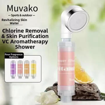 Vòi hoa sen MUVAKO Thơm, Hỗn hợp với Bộ lọc nước đầu vòi hoa sen chống bỏng Vitamin C, Bộ lọc khử clo thời trang Tạp chất Máy lọc vòi hoa sen oải hương Máy nước