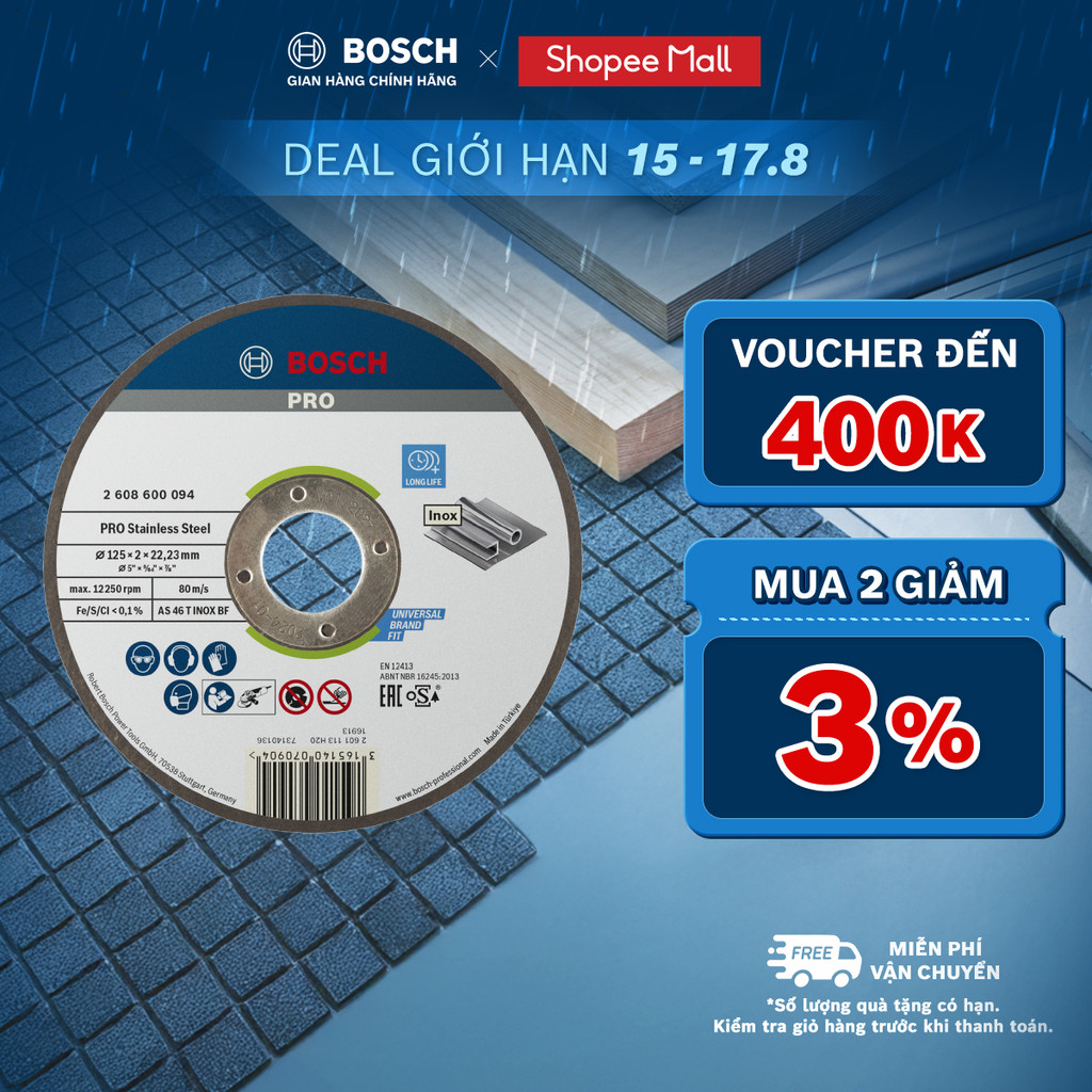 Đá cắt Bosch 125x2x22.2mm