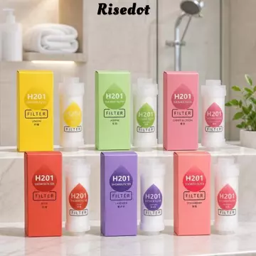 Bộ lọc đầu vòi hoa sen RISEDOT Vitamin C, Hộp lọc vòi hoa sen hương thơm hoa oải hương áp suất cao, Bộ lọc khử clo / Dâu tây Bộ lọc chống bỏng Nước tạp chất