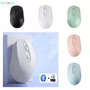 GIỚI HẠN HIỂN THỊ Chuột không dây Macaron, Chuột không dây công thái học có thể sạc lại 2.4Ghz + BT5.0, Phụ kiện máy tính chuột không dây Morandi tiện lợi không ồn ào